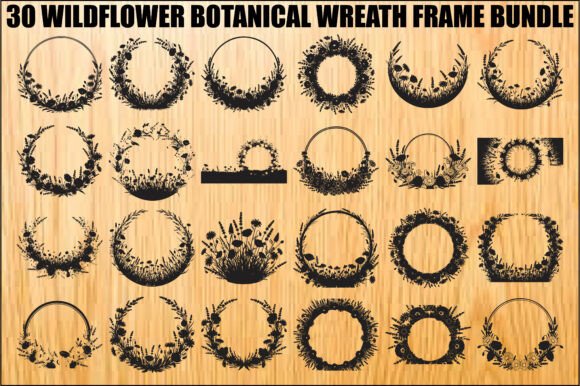 Download Wildflower Botanical Wreath Bundle - Botanical wreath Collection