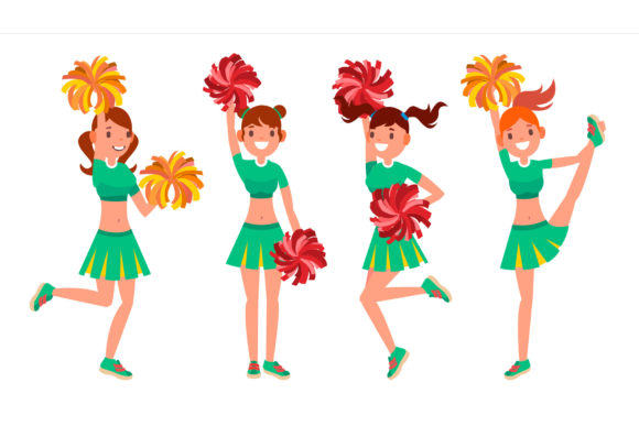 Download Cheerleader Girls Vector. in Action. - Girls Collection
