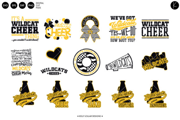 Download Wildcats Cheer Bundle Black Gold - Premium Resources