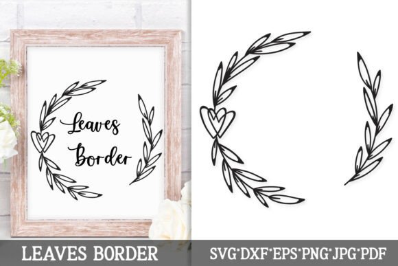 Download Heart Leaf Border SVG | Botanical Wreath - Botanical wreath Collection