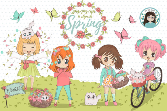 Download Chibi Spring Girls - Spring girls Collection