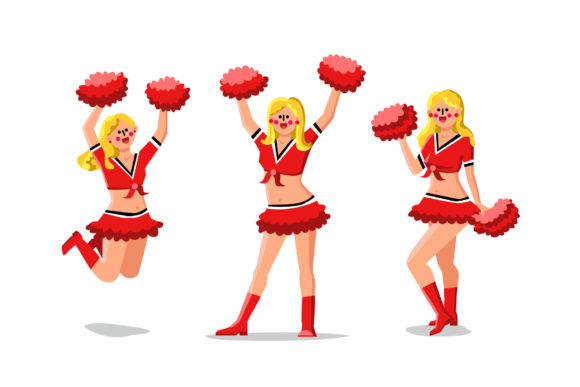 Download Cheerleader Girls Dancers with Pompoms - Girls Collection