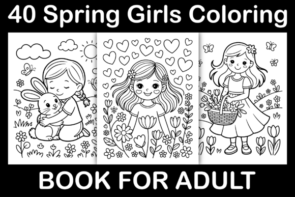 Download Spring Girls Coloring Book - Spring girls Collection