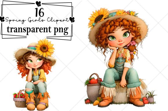 Download Whimsical Spring Girls Clipart - Spring girls Collection
