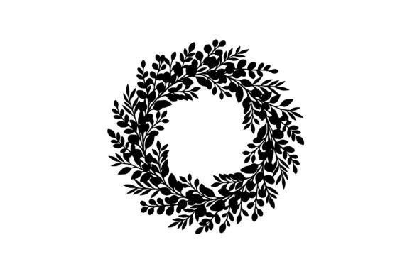 Download Botanical Wreath Vector Silhouette - Botanical wreath Collection